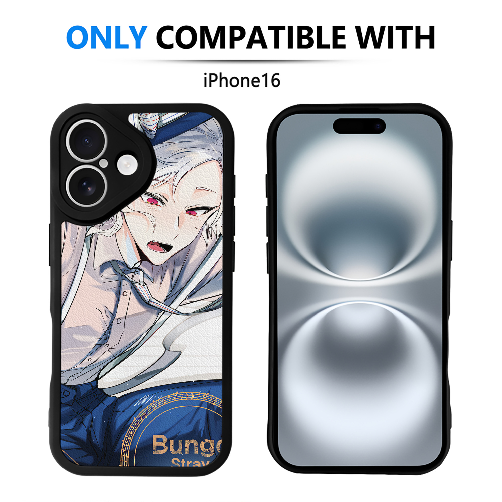 （画像用） 文豪ストレイドッグス Bungo Stray Dogs 【iPhone 16シリーズ対応】シリコンスマホケース（レザー調） 材質：シリコン